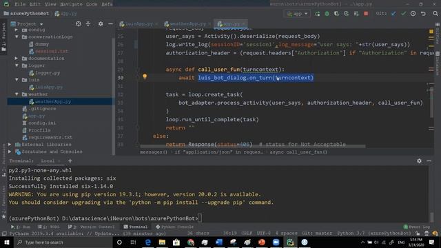 Tutorial 5-Weather Chatbot Project Using Luis- Building the Python App смотреть онлайн