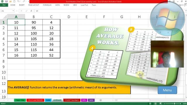 Microsoft Excel Made Easy Module 1 Part 5 - Cell, Range, Sum, Average, Count, Min and Max смотреть онлайн