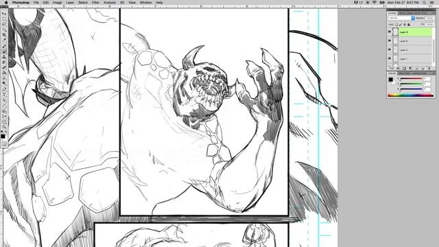 Drawing a Monster - Wacom Cintiq 22HD in Photoshop смотреть онлайн