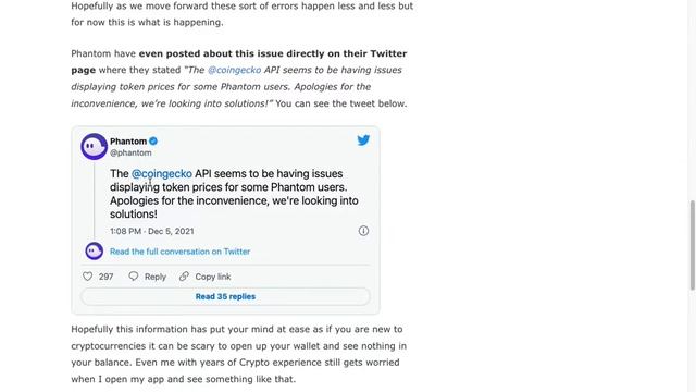 为什么有这个错误 Solana phantom wallet error We were unable to fetch token prices смотреть онлайн
