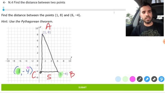 Finding the distance between two points using the Pythagorean theorem смотреть онлайн