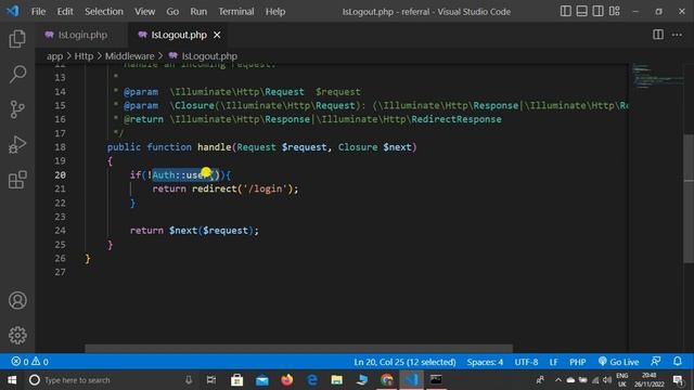 IsLogin and IsLogout Middleware in Referral System Project - Referral System Project in Laravel #6 смотреть онлайн