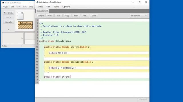 Static Methods in BlueJ смотреть онлайн