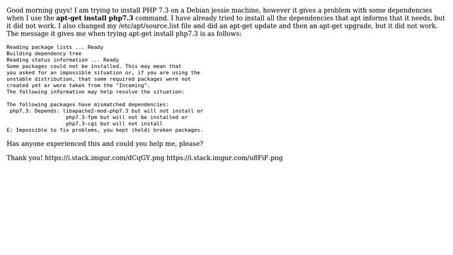 Install PHP 7.3 in Debian jessie смотреть онлайн