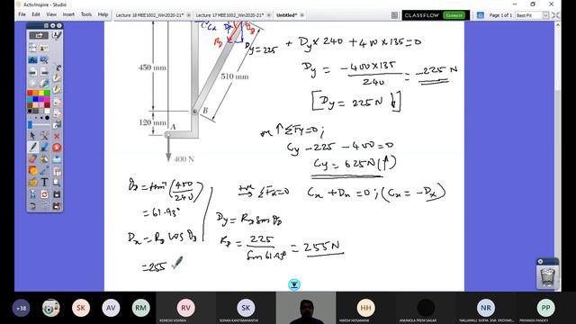 Engineering Mechanics Lecture 19 (Class IV frame problem) смотреть онлайн