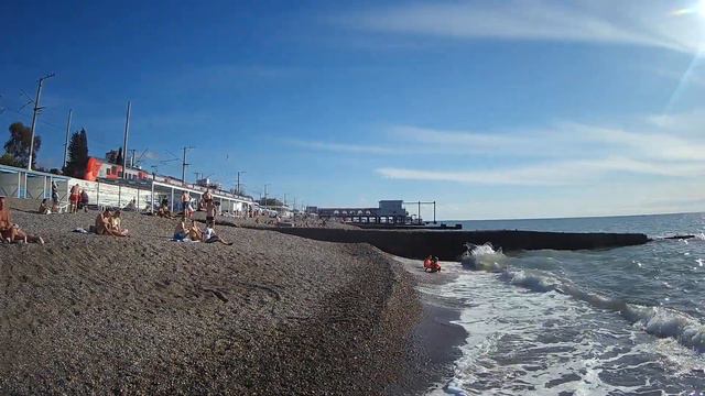 Адлер, море, солнце. Пляж чкаловский. смотреть онлайн