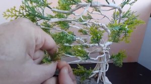 Изготовление искусственного бонсай в стиле дерево на ветру / Bonsay Fukinagashi