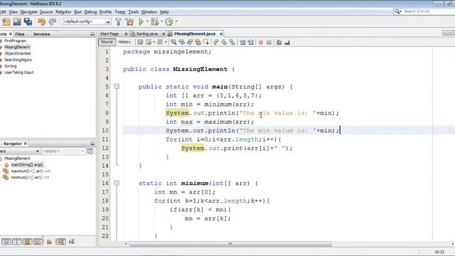 Array Problem - Finding the Missing Element From Min to max into Array Using Java Programming. смотреть онлайн