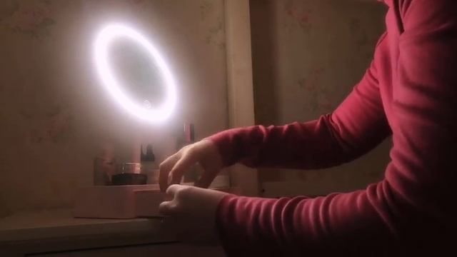 USB Charging LED Makeup Mirror, Detachable Light Cosmetic Mirror With Storage Tray смотреть онлайн