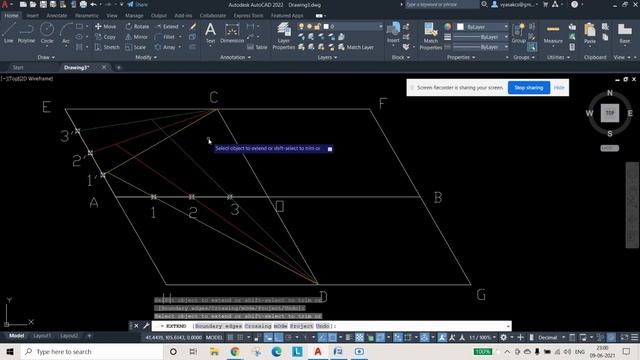 3. CONSTRUCTION OF ELLIPSE - PARALLELOGRAM METHOD - AutoCAD 2022 смотреть онлайн