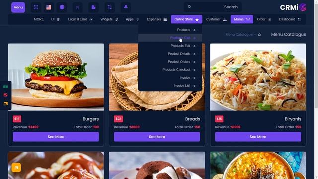 Restaurants Dashboard UI Kit Bootstrap 5 Admin Template with RTL Dark Theme смотреть онлайн
