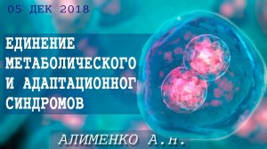 Единство адаптационного и метаболического синдромов. Алименко А.Н. (05.12.2018)