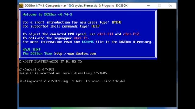 Работа с образами дисков DOSBox на примере Windows 1.01 смотреть онлайн