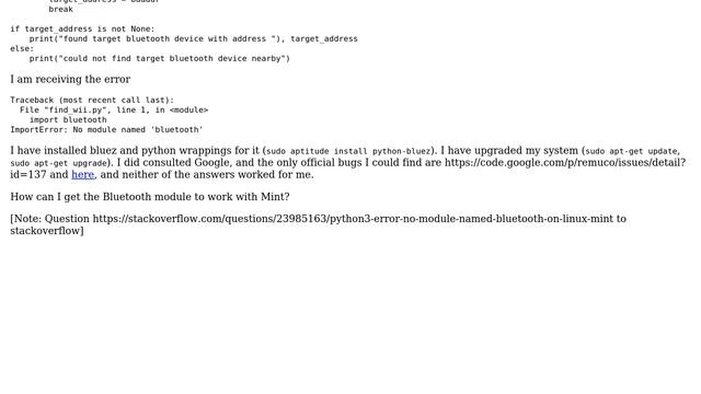 Python3 error "no module named bluetooth" on Linux Mint смотреть онлайн