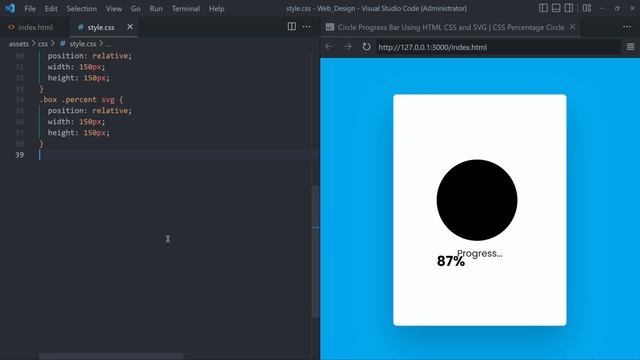 Circle Progress Bar Using HTML CSS and SVG | CSS Percentage Circle смотреть онлайн
