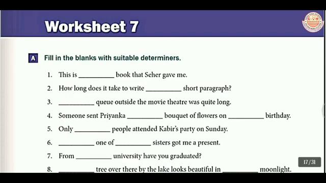 Class 7 || Worksheet 6-8 || Everyday English grammar смотреть онлайн