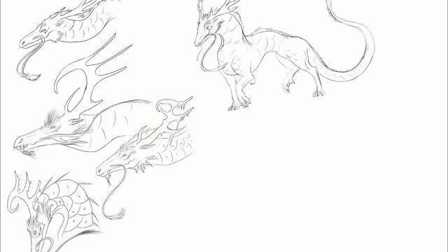 Lung Dragon Sketches Timelapse смотреть онлайн