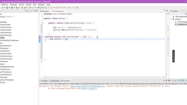 SImple Java Programs on Exception Handling using TRY | Java смотреть онлайн