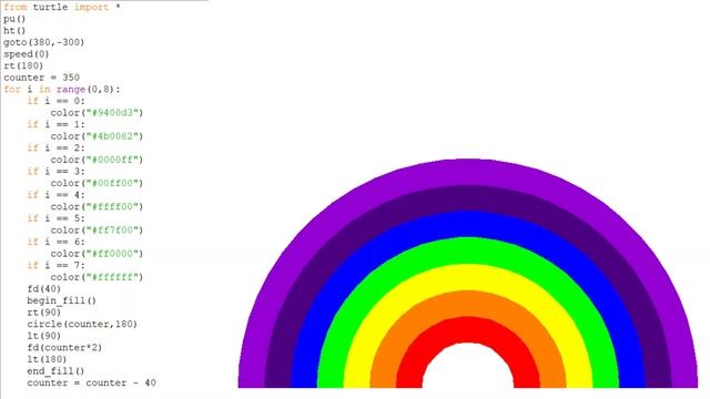 Rainbow | Python Turtle смотреть онлайн