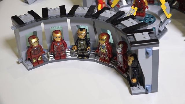 Лего Железный человек дисплей для фигурок самоделка LEGO Hall of Armor MOC смотреть онлайн