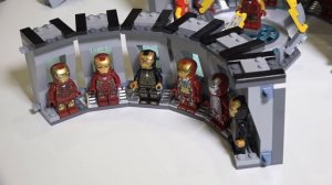 Лего Железный человек дисплей для фигурок самоделка  LEGO Hall of Armor MOC