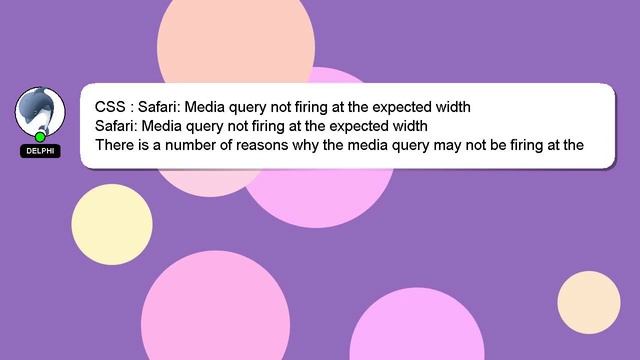 CSS : Safari: Media query not firing at the expected width смотреть онлайн