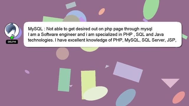 MySQL : Not able to get desired out on php page through mysql смотреть онлайн