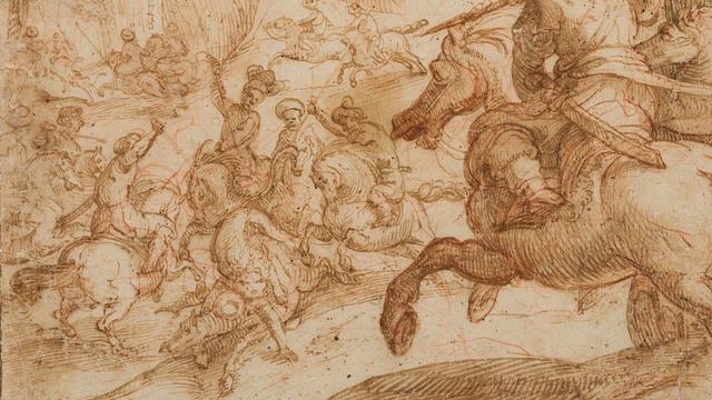 Antonio Tempesta: Löwenjagd Mit Reitern - Altmeisterzeichnungen In Holland Und Italien