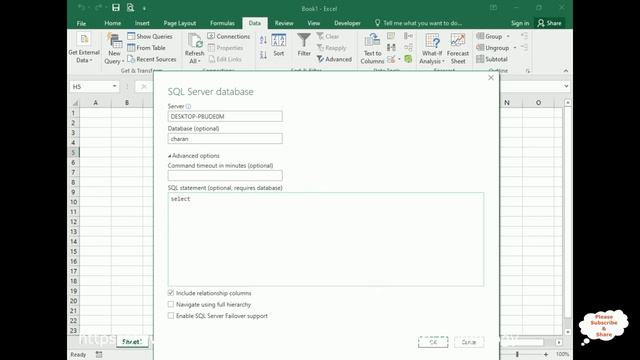 Excel Power Query Connection SQL Server V18 6 Get Data смотреть онлайн