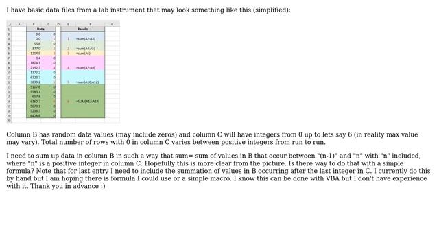 Excel: Sum rows of numbers between certain values in adjacent column смотреть онлайн