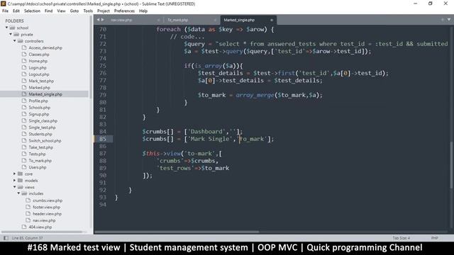 #168 Marked test view | Student management system in PHP | OOP MVC | Quick programming tutorial смотреть онлайн