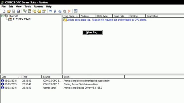 PLC FPX C14R Panasonic with OPC Server UA Iconics via (RS232) monitoring Quick Client: PDA_Control смотреть онлайн