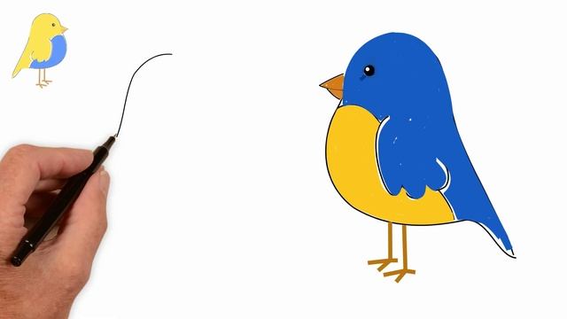 How to draw a Bird for kids, Bird Drawing Lesson Step by Step смотреть онлайн