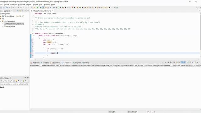 Java Program To Check Given Number is Prime or Not | Java For Loop смотреть онлайн