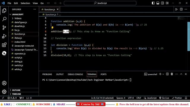 Function Declaration, Calling and Expression in JavaScript | JavaScript Tutorial-14 for Beginners смотреть онлайн
