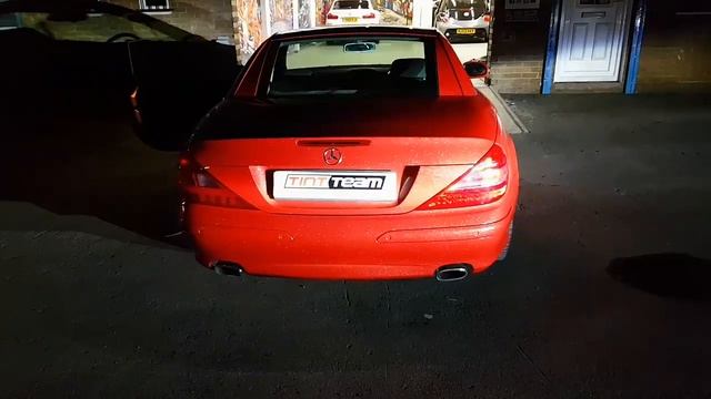 Mercedes SL fully wrapped with door shuts in diamonds red смотреть онлайн
