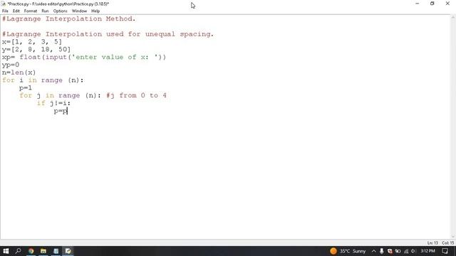 How to write a code for Lagrange Interpolation Method in python idle | 2023 | смотреть онлайн