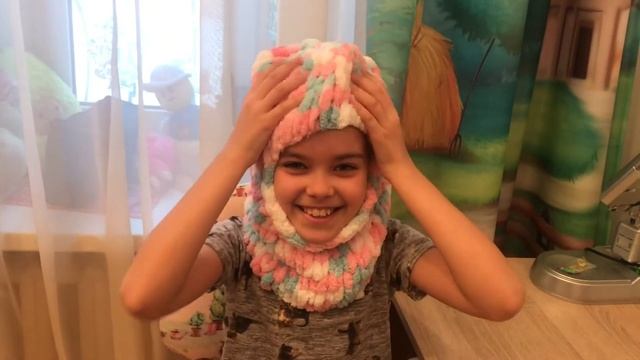 Как связать балаклаву с ушками/Вязание балаклавы своими руками/Детская балаклава из ализе пуффи смотреть онлайн