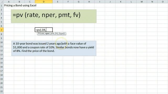 Pricing a Bond using Excel смотреть онлайн