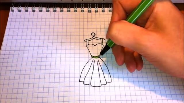 Простые рисунки №1 Как просто нарисовать платье ✏️ смотреть онлайн