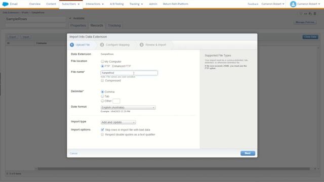 Import Data into a Data Extension in Salesforce Marketing Cloud смотреть онлайн