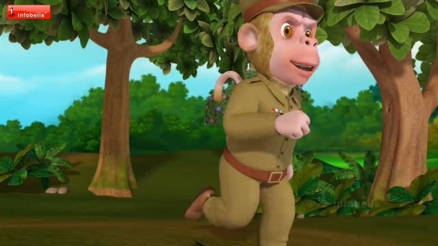 Bandar Mama Aur Jungle Ka Chor | Hindi Rhymes For Children | Infobells