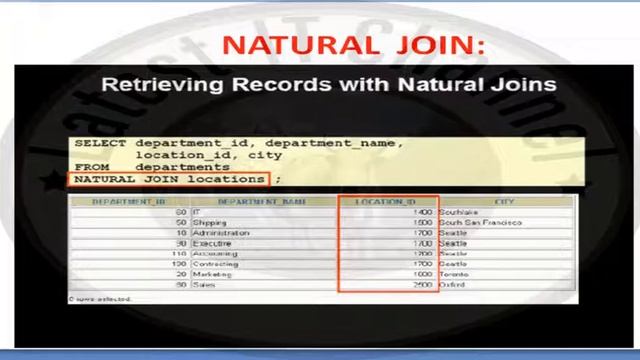 how to join two tables using Natural join . смотреть онлайн