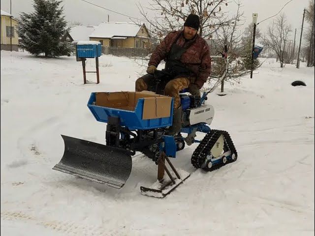 Мотоблок на лыжах. Обкатываю. смотреть онлайн