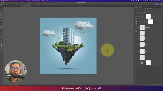 Photoshop cc Tutorial:Floating Land or Real Estate creative design | Social media advert смотреть онлайн