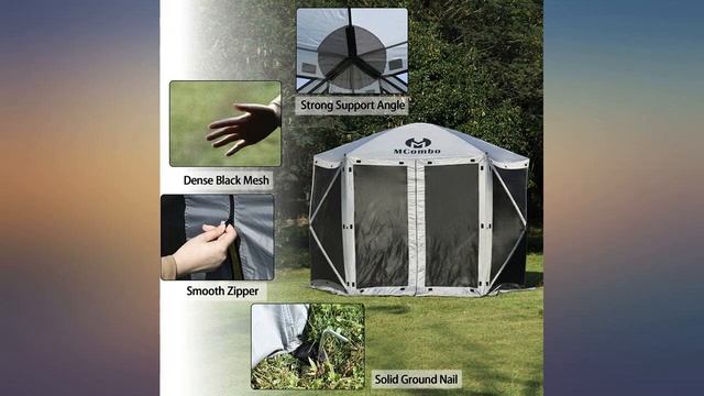 Mcombo 5-Sided Gazebo Portable Pop Up Tent Canopy, Shelter Hub Screen Tent For Review