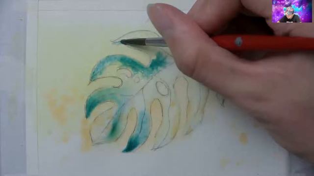 Sketching Watercolouring l A Monstera Leaf Live смотреть онлайн