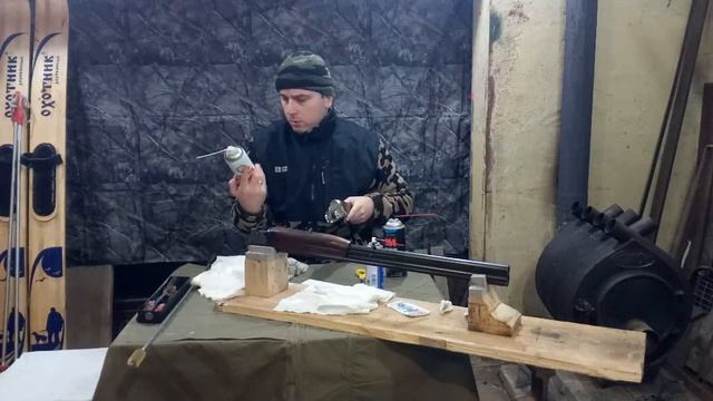 Чистка охотничьего ружья. хром. Ballistol, VD-40, Очиститель карбюратора, ватные диски. смотреть онлайн