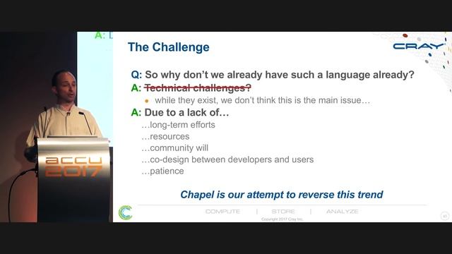 The Audacity of Chapel: Scalable Parallel Programming Done Right - Brad Chamberlain [ACCU 2017] смотреть онлайн