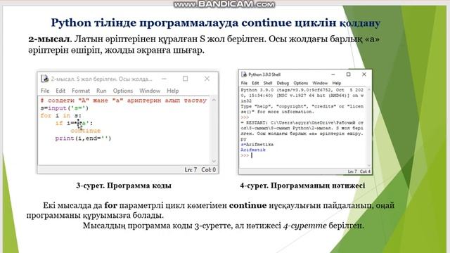 Python тілінде программалауда сontinue циклін басқару смотреть онлайн
